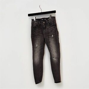 Distressed Black Skinny Jeans, Womens Size 25